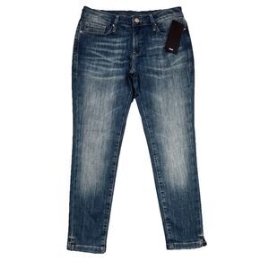 Mavi Carrie Petite Mid Rise Skinny Jeans 27P (27x24) Sea Blue Portland Womens
